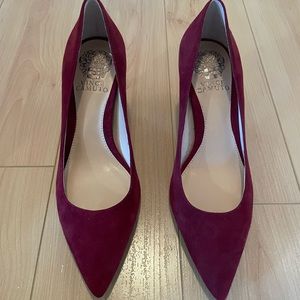 Vince Camuto Red Suede Kitten Heels